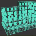 Multi Floor Building Exterior With Gray Facade Red Awnings Community Center Retail Spaces