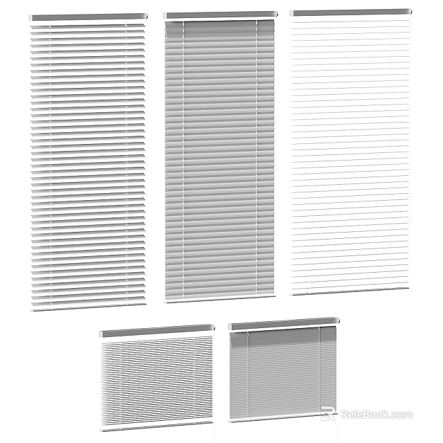 Window Blinds In Various Styles And Neutral Colors For Home Interior Use 3d model