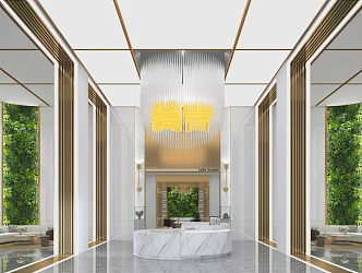 Modern Hall Hotel Lobby 3d model