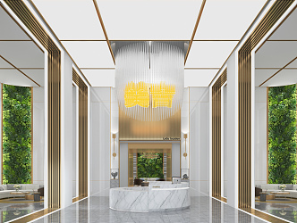 Modern Hall Hotel Lobby 3d model