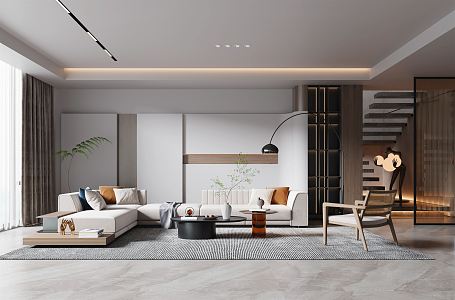 Modern Duplex Living Room Living Room 3d model