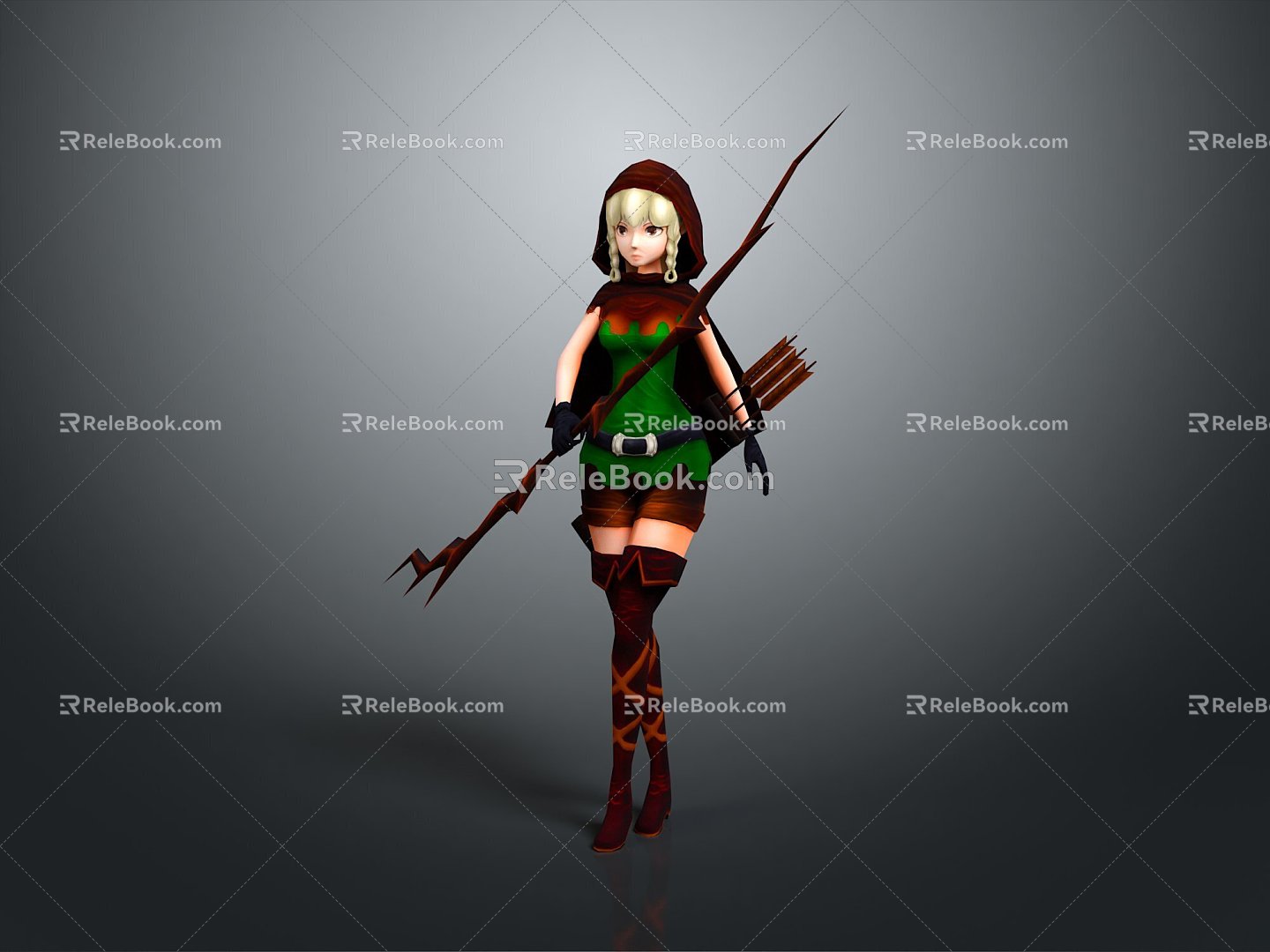 Cosplay Costume Costume Female Archer Costume Anime Costume Anime Costume 3d model