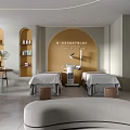 Modern SPA Beauty Center Interior Design With Massage Beds And Skincare Products