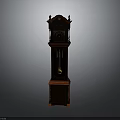 Elegant Classic Wooden Grandfather Clock Furniture With Intricate Carvings And Hanging Pendulum
