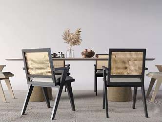 Quiet Dining Table and Chair Combination Dining Table and Chair Dining Table and Chair 3d model