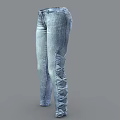 Light Blue Straight Leg Jeans With Classic Stitch Design For Casual Wear
