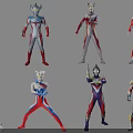 Colorful Ultraman Character Wall Decor Featuring Multiple Poses And Vibrant Costumes