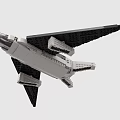 Building Blocks Space Shuttle Model With Black Wings And Gray Body 3d model