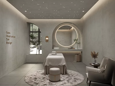 Serene SPA Room With Massage Bed And Starry Ceiling 3d model