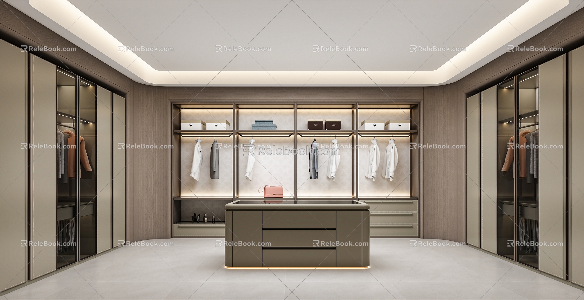 Light Luxury Cloakroom 3d model