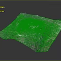 Modern 3D Terrain Model With Central White Building And Green Landscape Roads