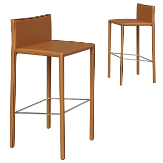 Milani Italian simple leather bar chair bar stool 3d model