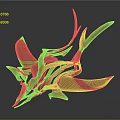 Copper Abstract Sculpture With Modern Artistic Leaf Like Feather Shapes Decorative Piece