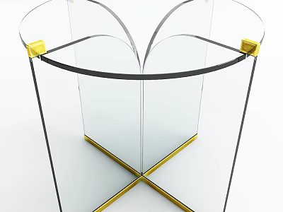 Modern Glass Coffee Table With Gold Accents And Sleek Contemporary Design Structure 3d model