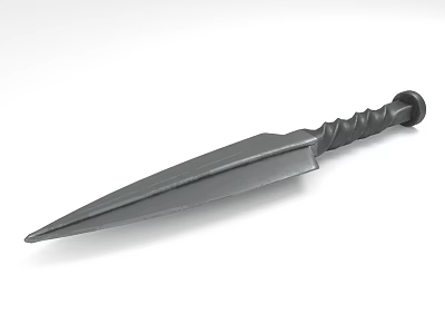 Sharp Metal Dagger With Twisted Handle And Pointed Blade For Tactical Use 3d model