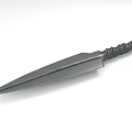 Sharp Metal Dagger With Twisted Handle And Pointed Blade For Tactical Use