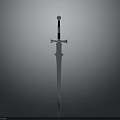 Medieval Metal Sword With Decorative Hilt And Sharp Silver Blade