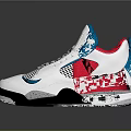 Stylish White Black Red Blue Pink Accent Jordan Inspired Sneakers With Mesh Panels Breathable Structure