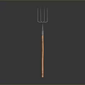 Durable Industrial Equipment Fork Tool With Metal Prongs And Wooden Handle Design