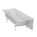 White Modern Bathtub With Sleek Design Smooth Edges And Ergonomic Shape