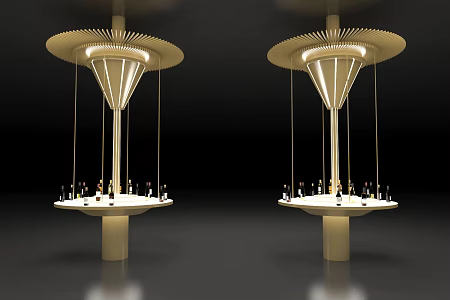 Baizhu Landscape Column Device Booth Exhibition Hall Product Cabinet Meichen Equipment Sand Table Exhibition Hall Sand Table 3d model