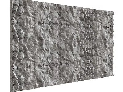 3D Textured Wall Decor With Intricate Stone Pattern And Relief Design 3d model