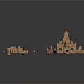 Modern Building Blocks Toy Building Blocks Toy Building Blocks Castle Wood Castle 3d model