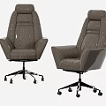 Modern Quilted Leather Office Chair With Ergonomic Design Swivel Base And Wheels