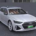Silver Audi Station Wagon With Modern Sleek Exterior And LED Headlights