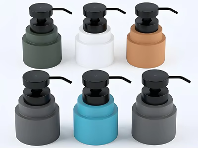 Stylish Modern Bathroom Accessories Soap Dispensers in Various Colors and Minimalist Design 3d model
