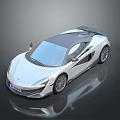 Silver Sports Car With Sleek Design Black Roof And Rear Spoiler