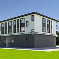 Modern Two Story Detached Villa With Balconies Garage Lawn And Swimming Pool