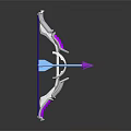 Decorative Purple And White Bow With Blue Purple Arrow On Black Background