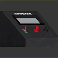 Modern Switch Panel With Digital Display Red Green Buttons And Black Control Knob 3d model