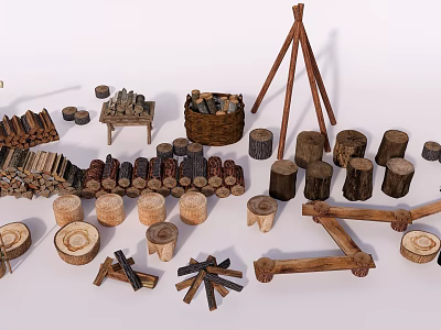 Modern Wood Timber 3d model