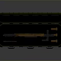Modern Tactical Weapon Stored in Open Green Hard Case With Accessories and Components