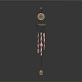 Wooden Household Hanging Decor With Striped Rods And Round Ball