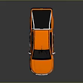Orange Ford Pickup Truck With Double Cab Roof Rack And Sturdy Exterior