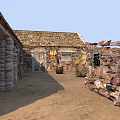 Traditional Rural Building With Thatched Roof Stone Walls And Courtyard Structure