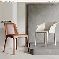 Modern Dining Chairs With Brown Leather And White Contemporary Design For Home Interior