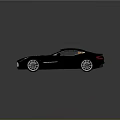 Black Luxury Sports Car With Orange Interior Streamlined Design And Silver Alloy Wheels