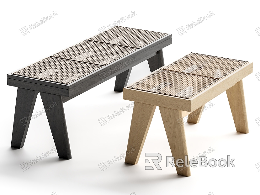 Modern Bench Rattan Bench Bar Stool Side Stool model