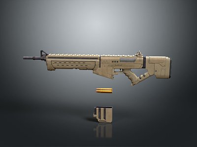 rifle semi-automatic rifle combat rifle battle rifle carbine war rifle attack rifle 3d model