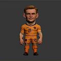 Cartoon Football Player In Orange Jersey Number 21 With Shorts And Socks