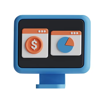 Modern Display Monitor Currency Icon Cartoon Computer Display 3d model