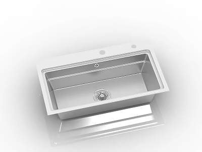 Stainless Steel Single Bowl Kitchen Sink With Modern Design And Drainage System 3d model