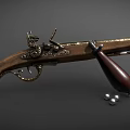 Flintlock Dueling Pistol 3d model