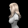 Isolated Woman With Long Blonde Hair And Smooth Bust On Black Background