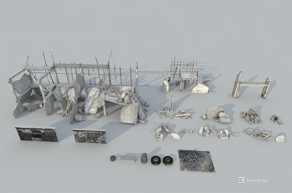 Building Components For Construction Including Metal Frames Support Structures And Prefabricated Parts 3d model