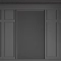 Modern Dark Wainscoting Wall Design With Decorative Panel Lines And Interior Accents 3d model